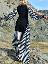 Load image into Gallery viewer, Fashion Leisure Stripe Stitching Women's Dress
