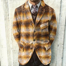 Load image into Gallery viewer, Colorblock Plaid Casual Suit Men's Coat
