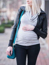 Load image into Gallery viewer, Gray Off-Shoulder Maternity Tops
