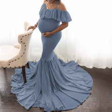 Load image into Gallery viewer, One Word Collar Casual Sexy Maternity Dress

