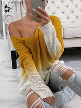 Load image into Gallery viewer, Deep V-Neck Color Matching Fashion Women's Top
