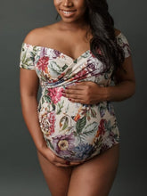 Load image into Gallery viewer, Floral Sleeveless Indoor Photo Maternity Jumpsuit Dress
