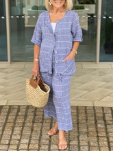 Load image into Gallery viewer, Casual Women's Suit With Horizontal Stripes
