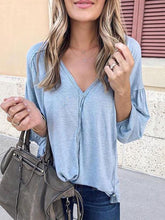 Load image into Gallery viewer, Fashion V-Neck Long-sleeved Women Comfortable T-shirts
