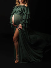 Load image into Gallery viewer, Maternity Sexy Print Slit Photography Dress
