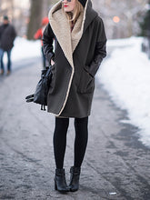 Load image into Gallery viewer, Black Fur Hooded Women's Coats
