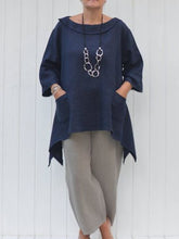 Load image into Gallery viewer, Cotton And Linen Sleeves Wide Leg Women's Suit
