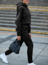 Load image into Gallery viewer, Fashionable Hooded Sports Casual Solid Color Suit
