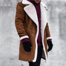 Load image into Gallery viewer, Contrast Color Mink Lapel Long Sleeve Coat
