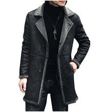 Load image into Gallery viewer, Mid-Length Leather Trench Coat Thickened Men
