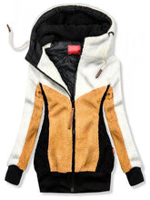 Load image into Gallery viewer, Colorblock Hooded Plush Women's Coats

