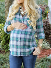 Load image into Gallery viewer, Fall Casual Button Plaid Shirt For Pregnant Women
