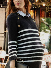 Load image into Gallery viewer, Pregnant Woman Fashion Casual Comfortable Knitted Striped Long-Sleeved Sweater Top
