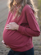 Load image into Gallery viewer, Casual And Simple Round Neck Sweatshirt For Pregnant Women
