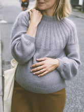 Load image into Gallery viewer, Knitted Lantern Sleeve Sweater Maternity Tops
