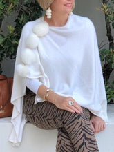 Load image into Gallery viewer, Fashion Lady Fur Ball Decoration Shawl Top
