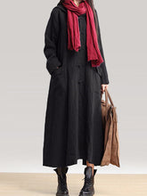 Load image into Gallery viewer, Autumn and Winter Cotton and Linen Long-sleeved Ethnic Style Long Coat
