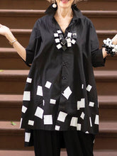 Load image into Gallery viewer, Fashion Loose Square Pattern Ladies Shirt
