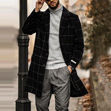 Load image into Gallery viewer, Classic Plaid Lapel Long Sleeve Coat
