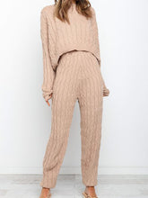 Load image into Gallery viewer, Fashion And Comfy Knitted Tops and Trousers Women Two-piece Suit
