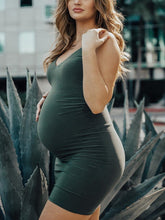 Load image into Gallery viewer, Maternity Sexy V-Neck Solid Color Bodycon Dress
