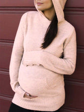 Load image into Gallery viewer, Loose and Comfortable Hooded Knitted Top for Pregnant Women
