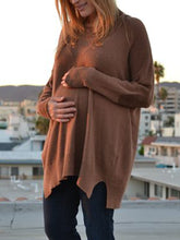 Load image into Gallery viewer, Fall/Winter Fashion Long Sleeve Round Neck Solid Color Sweater For Pregnant Women
