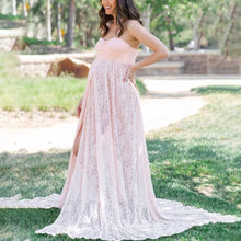 Load image into Gallery viewer, Lace Cutout Revealing Temperament Maternity Dress
