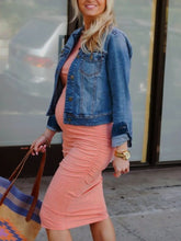 Load image into Gallery viewer, Fashion Slim Short-Sleeved Solid Color Dress For Pregnant Women
