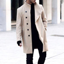 Load image into Gallery viewer, Fall/winter Men's Pure Color Casual Coat Mid-length Woolen Style
