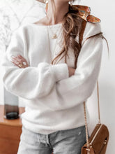 Load image into Gallery viewer, Solid Color Rround Neck Open Back Women's Sweaters
