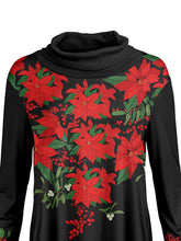 Load image into Gallery viewer, Fashion Printed High Neck Long Sleeve Dress
