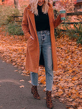 Load image into Gallery viewer, Ladies Simple Retro Fashion Lapel Double-Breasted Warm Coat Jacket
