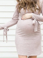 Load image into Gallery viewer, High Elastic Casual Long Sleeve Maternity Dress
