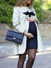 Load image into Gallery viewer, Polka Crew Neck Long Sleeve Maternity Coats
