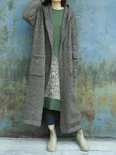 Load image into Gallery viewer, Grey Single-Breasted Hooded Women's Coats

