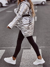 Load image into Gallery viewer, Fashion Silver Hooded Cotton Jacket
