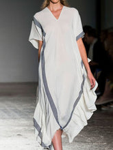 Load image into Gallery viewer, Cotton And Linen Loose V-Neck Women's Dress

