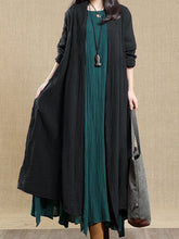 Load image into Gallery viewer, Autumn and Winter Comfortable Thick Linen and Cotton Long Coat
