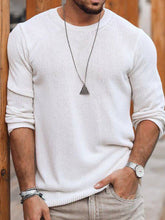 Load image into Gallery viewer, Men's Round Neck Mid-length Sleeve Knitted Top
