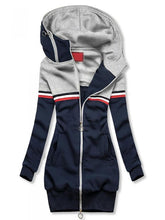 Load image into Gallery viewer, Colorblock Mid-Length Sweatshirt Women's Coats
