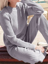 Load image into Gallery viewer, Casual Fashion Comfortable Vertical Knit Solid Color Ladies Suit
