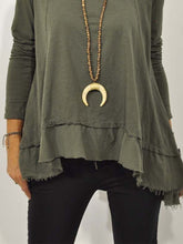 Load image into Gallery viewer, Fashion Old Frayed Casual Long-sleeved Top
