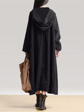 Load image into Gallery viewer, Autumn and Winter Cotton and Linen Long-sleeved Ethnic Style Long Coat
