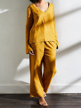 Load image into Gallery viewer, Casual Solid Color Cotton and Linen Ladies Suit
