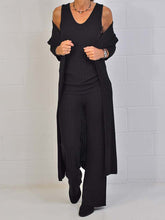 Load image into Gallery viewer, Fashion Solid Color Casual Long Coat Three-piece Suit

