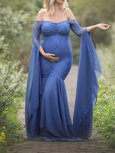 Load image into Gallery viewer, Elegant Off-Shoulder Stitching Maternity Dresses
