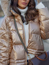Load image into Gallery viewer, Fashionable Warm Fur Collar Hooded Cotton Jacket
