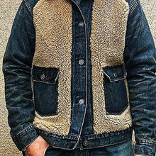 Load image into Gallery viewer, Fall/winter Fashion Denim and Lamb Wool Stitching Men's Jacket
