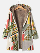 Load image into Gallery viewer, Women's Autumn and Winter Color Matching Printed Padded Coat
